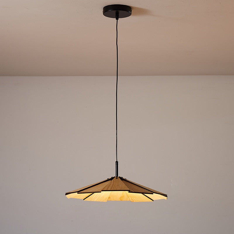 Élise Origami Pendelleuchte aus Holz & Bambus