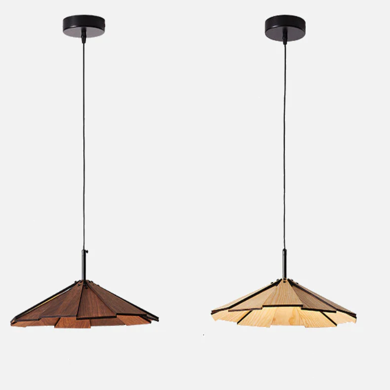 Élise Origami Pendelleuchte aus Holz & Bambus