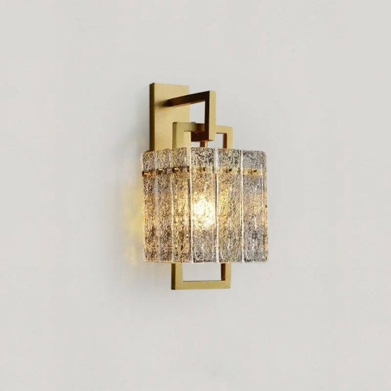 Aurélie Golden Glass Wall Lamp with Crystal Accents