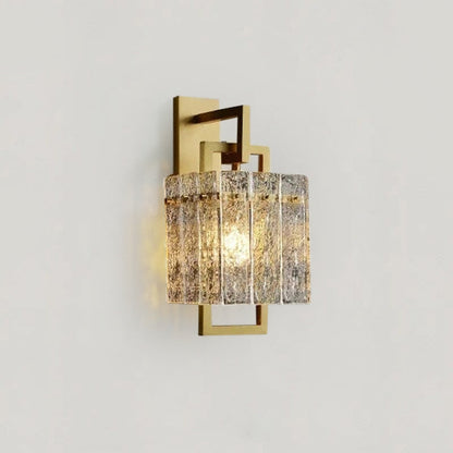 Aurélie Golden Glass Wall Lamp with Crystal Accents