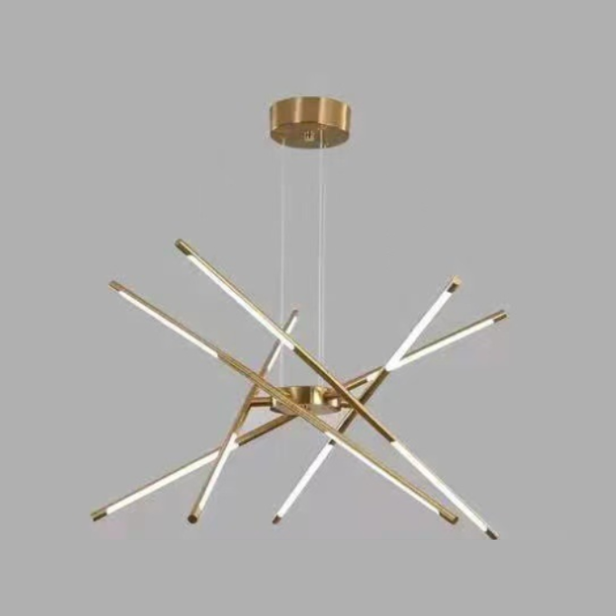 Sophie Moderne Glas-Metall LED-Hängeleuchte Luxuriöser goldener Mehrfach-Kronleuchter