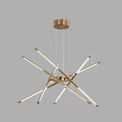Sophie Moderne Glas-Metall LED-Hängeleuchte Luxuriöser goldener Mehrfach-Kronleuchter