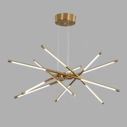 Sophie Moderne Glas-Metall LED-Hängeleuchte Luxuriöser goldener Mehrfach-Kronleuchter