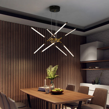 Sophie Moderne Glas-Metall LED-Hängeleuchte Luxuriöser goldener Mehrfach-Kronleuchter