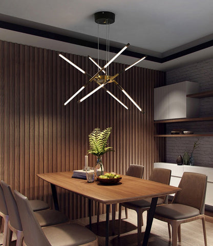 Sophie Moderne Glas-Metall LED-Hängeleuchte Luxuriöser goldener Mehrfach-Kronleuchter