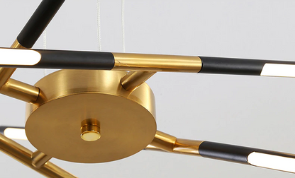 Sophie Moderne Glas-Metall LED-Hängeleuchte Luxuriöser goldener Mehrfach-Kronleuchter