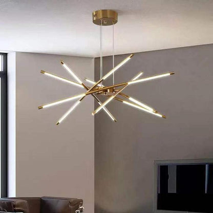 Sophie Moderne Glas-Metall LED-Hängeleuchte Luxuriöser goldener Mehrfach-Kronleuchter