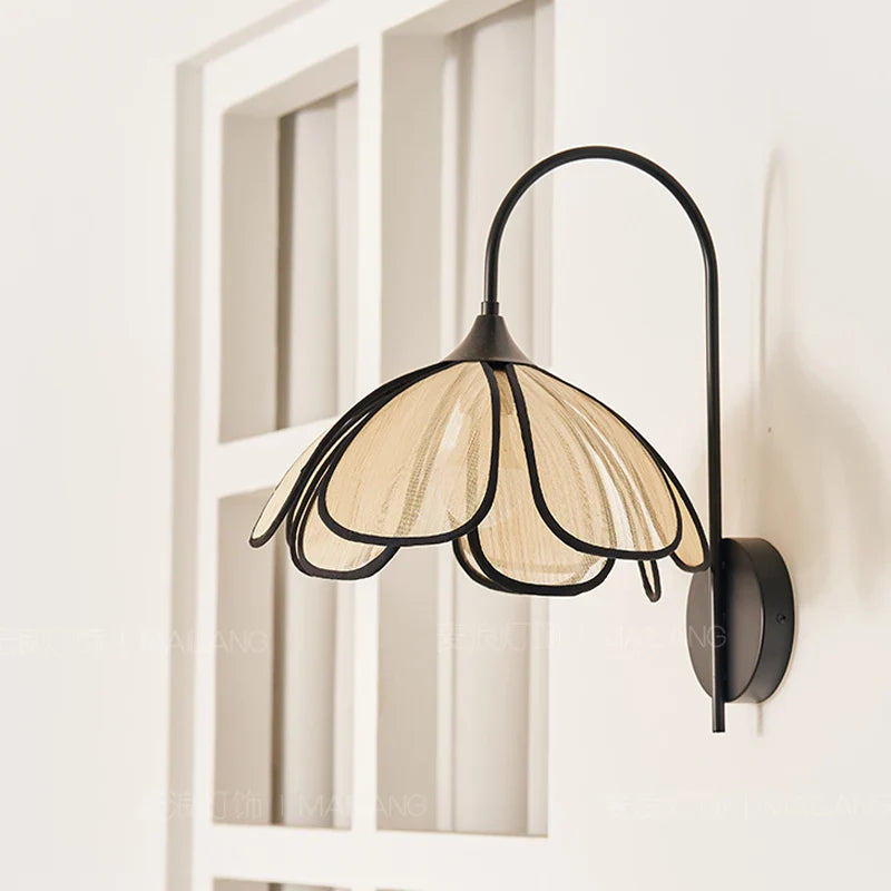 Élise Petal Bloom Wandleuchte Floral Faser Schirm Wandlampe