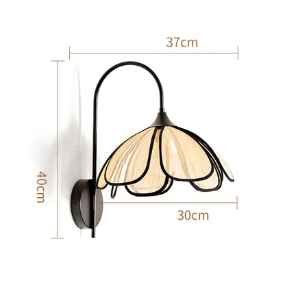 Élise Petal Bloom Wandleuchte Floral Faser Schirm Wandlampe