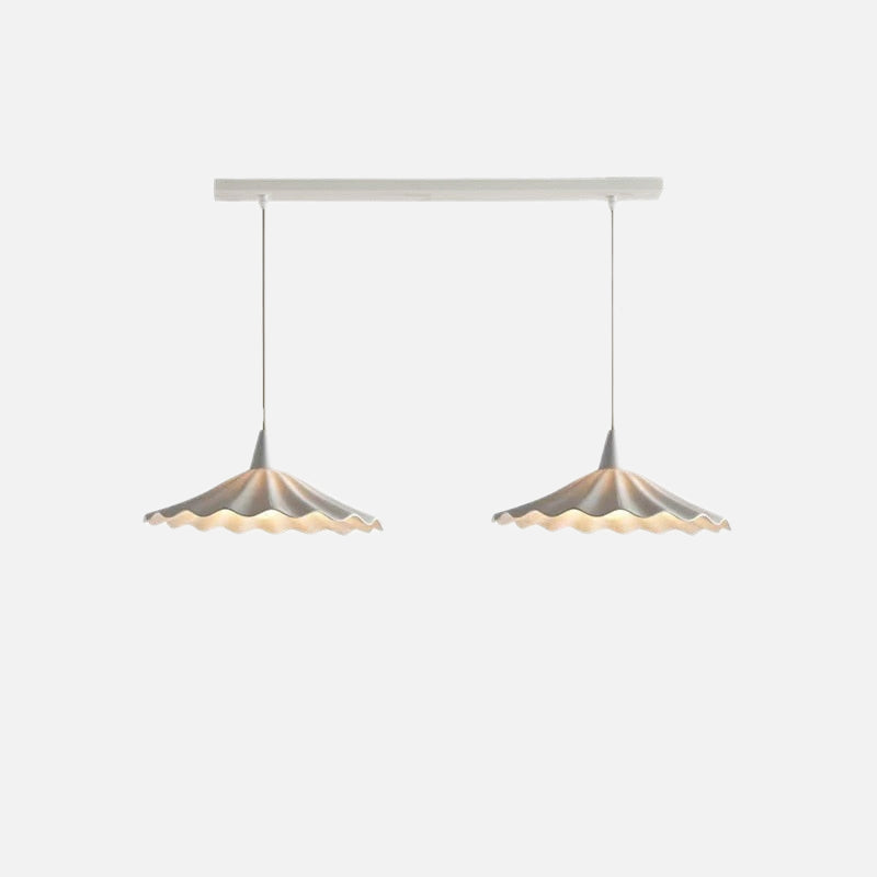 Sophie Pleated Flower Ceramic Pendant Light Glazed White Lamp