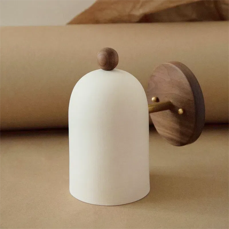 Sophie Plume Walnut Wall Light Brass Accent Sconce Lamp