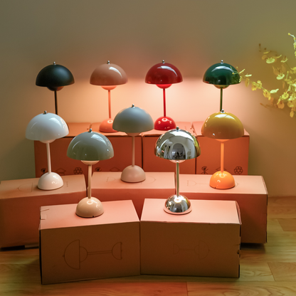 Élodie Wiederaufladbare LED-Tischleuchte mit Doppelkugeldesign