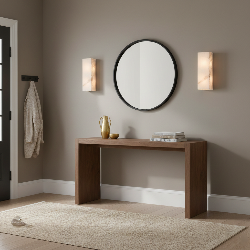 Wandleuchte Élodie, rechteckig, Alabaster, mit LED-Beleuchtung