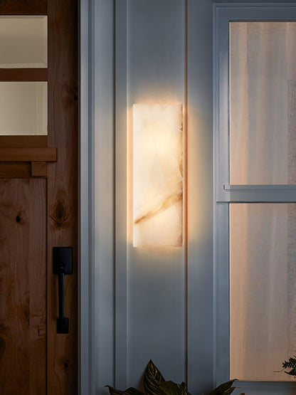 Wandleuchte Élodie, rechteckig, Alabaster, mit LED-Beleuchtung