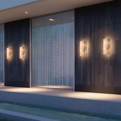 Wandleuchte Élodie, rechteckig, Alabaster, mit LED-Beleuchtung