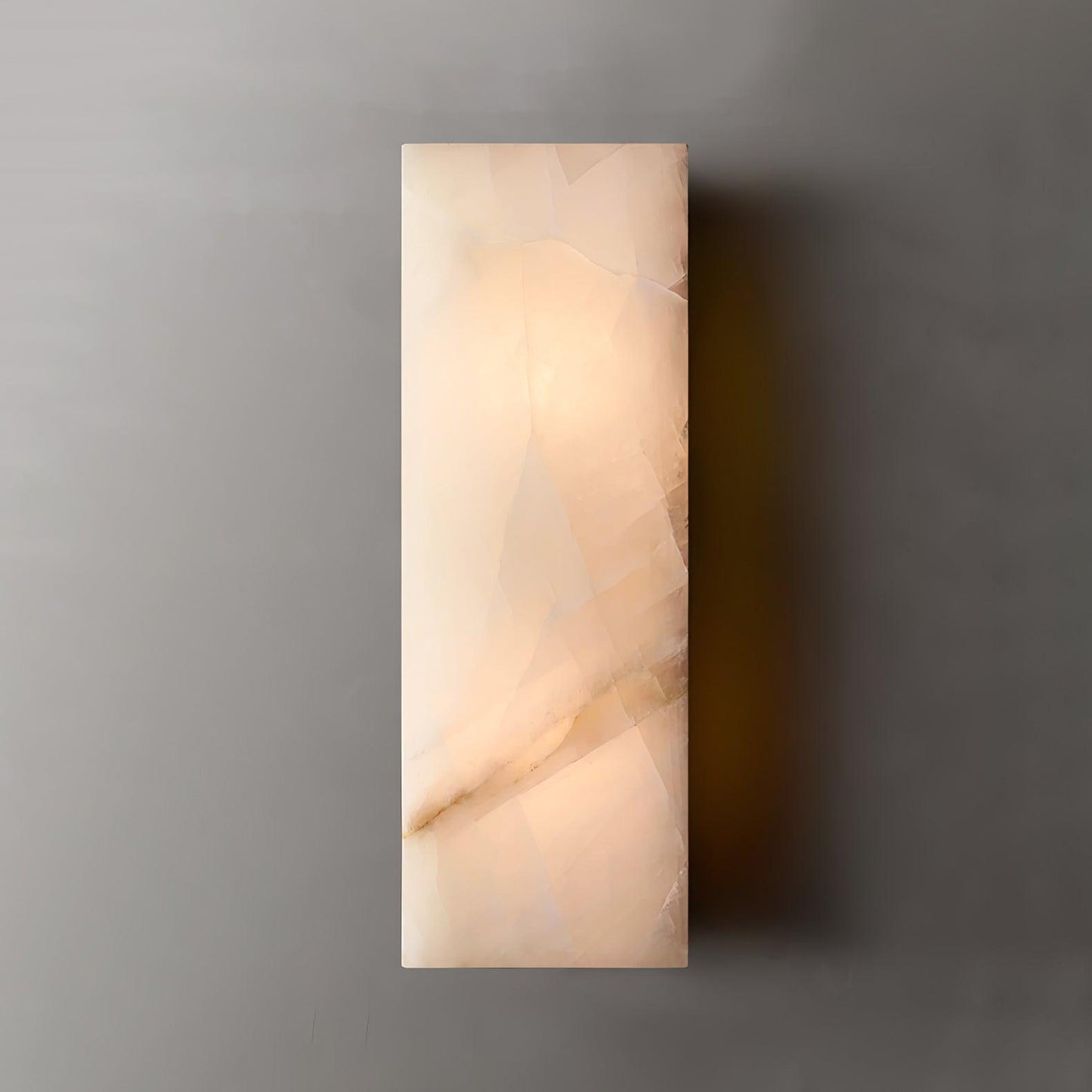 Wandleuchte Élodie, rechteckig, Alabaster, mit LED-Beleuchtung