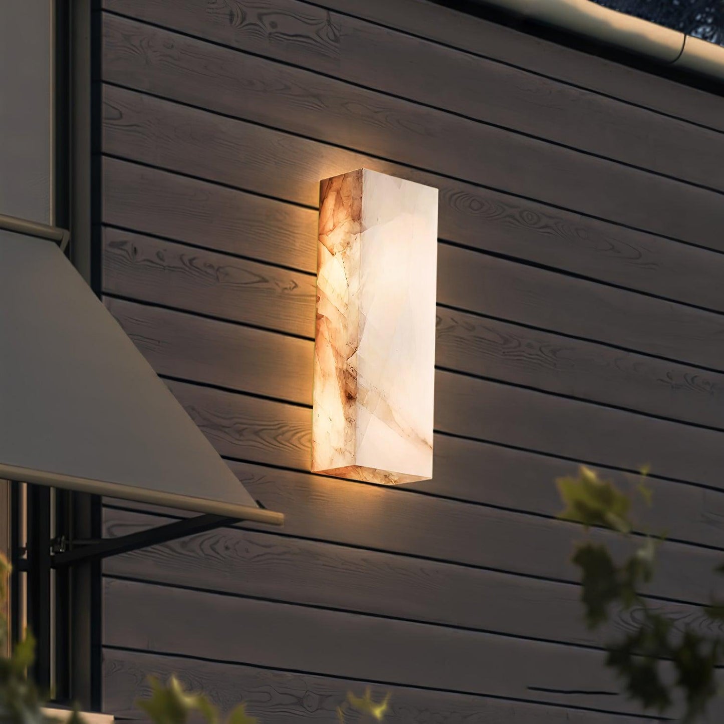 Wandleuchte Élodie, rechteckig, Alabaster, mit LED-Beleuchtung