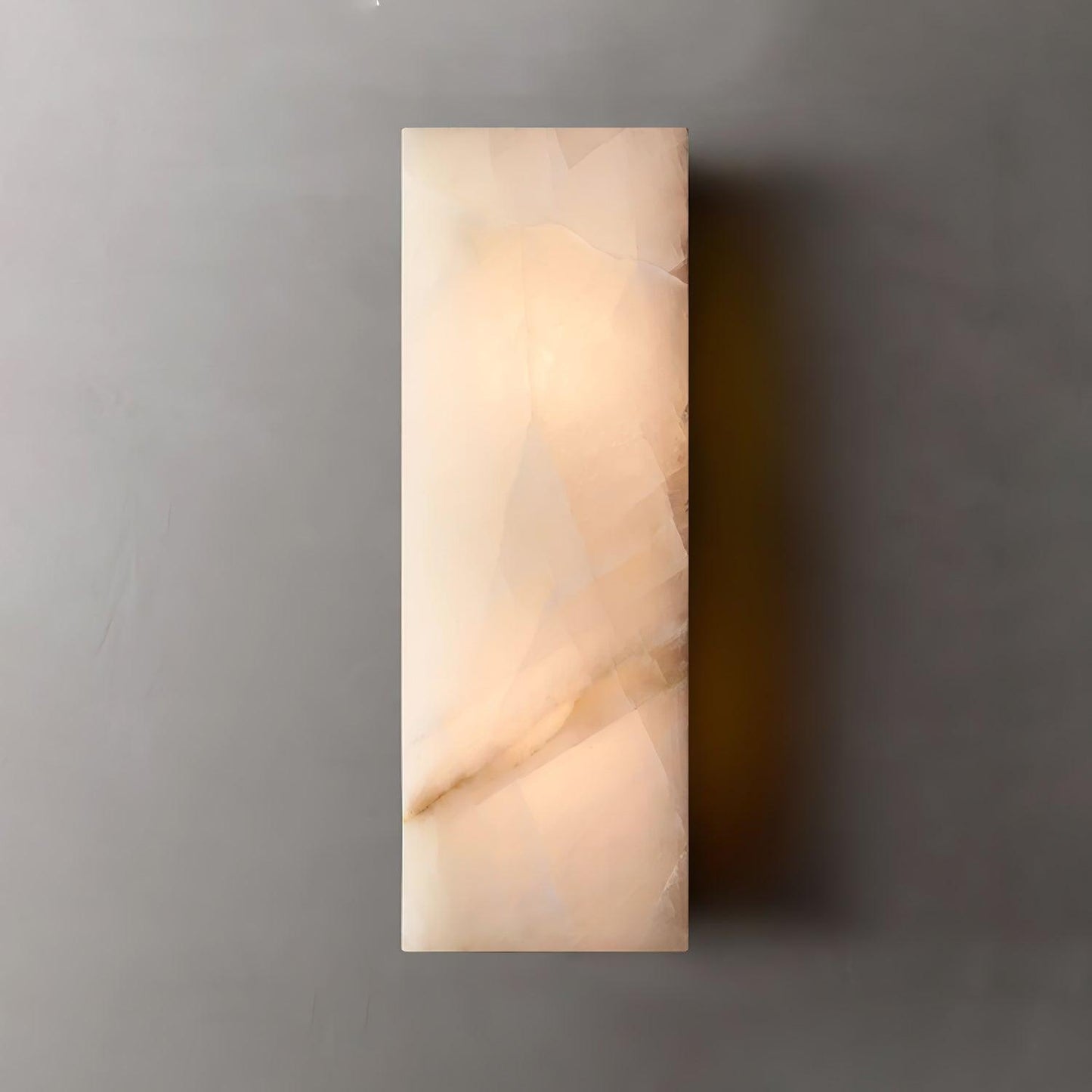 Wandleuchte Élodie, rechteckig, Alabaster, mit LED-Beleuchtung