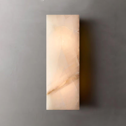 Wandleuchte Élodie, rechteckig, Alabaster, mit LED-Beleuchtung