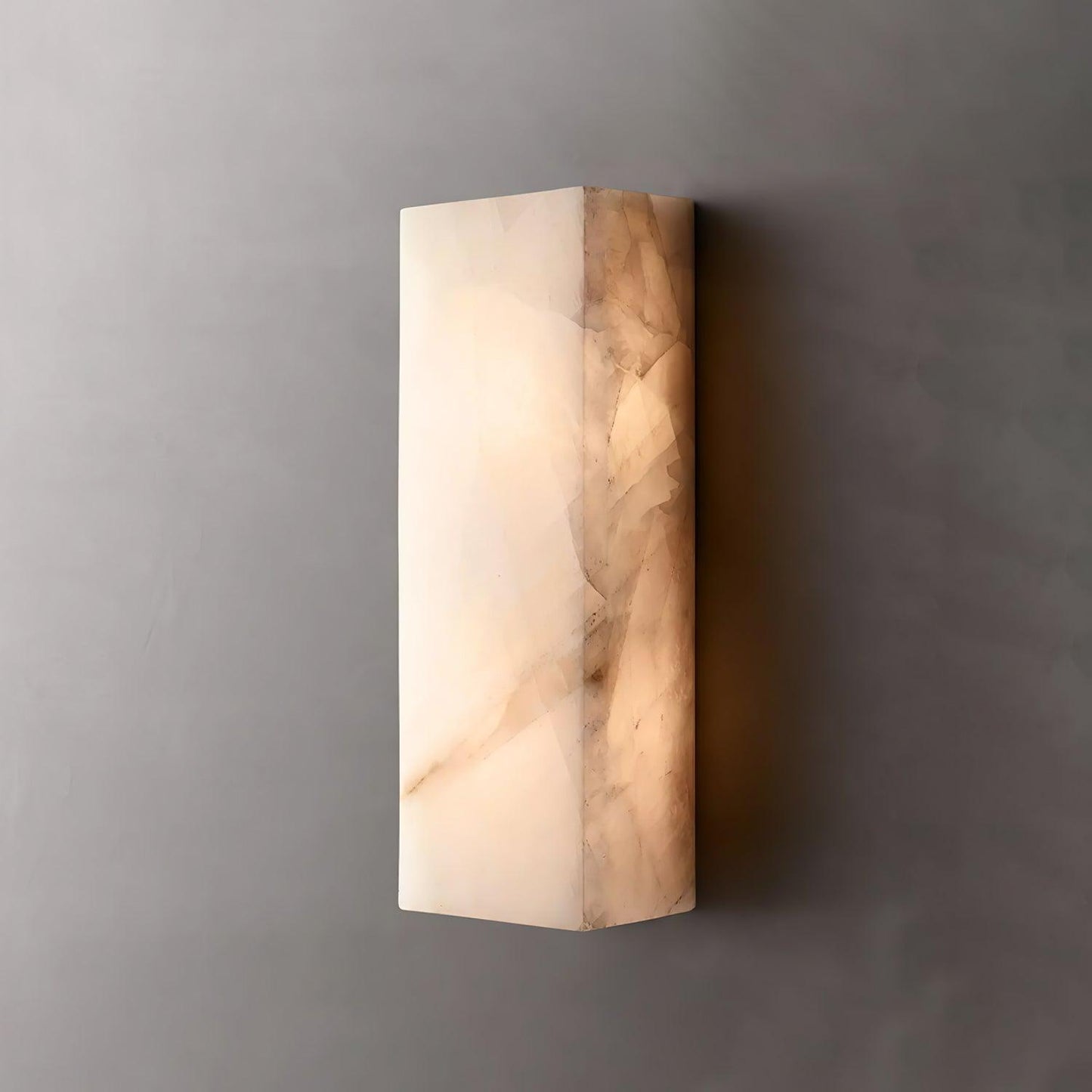 Wandleuchte Élodie, rechteckig, Alabaster, mit LED-Beleuchtung
