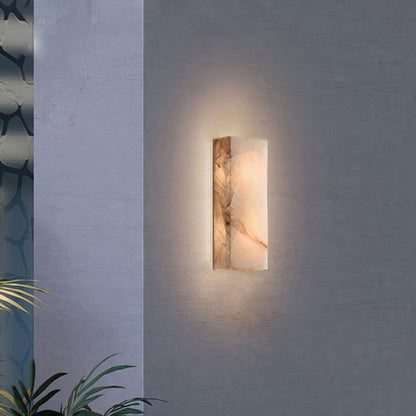 Wandleuchte Élodie, rechteckig, Alabaster, mit LED-Beleuchtung