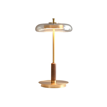 Auriane Glas-LED-Tischleuchte mit Messingsockel-Design