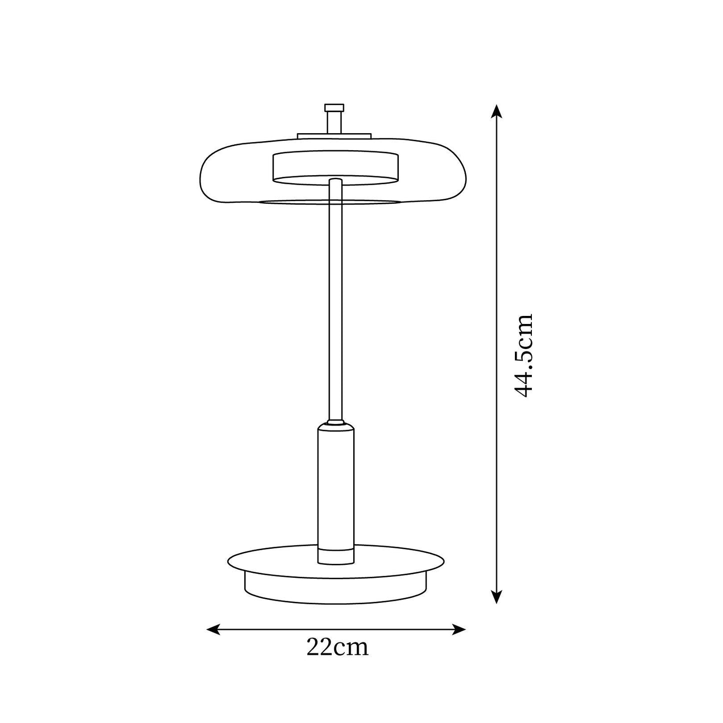 Auriane Glas-LED-Tischleuchte mit Messingsockel-Design