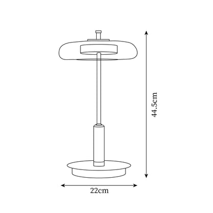 Auriane Glas-LED-Tischleuchte mit Messingsockel-Design