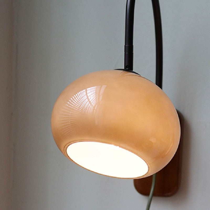 Élise Retro Glass Stone Plug-in Wall Lamp