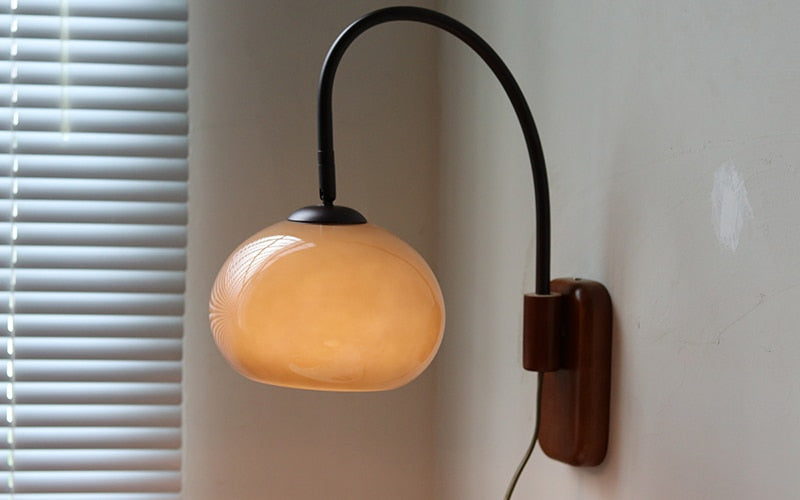 Élise Retro Glass Stone Plug-in Wall Lamp