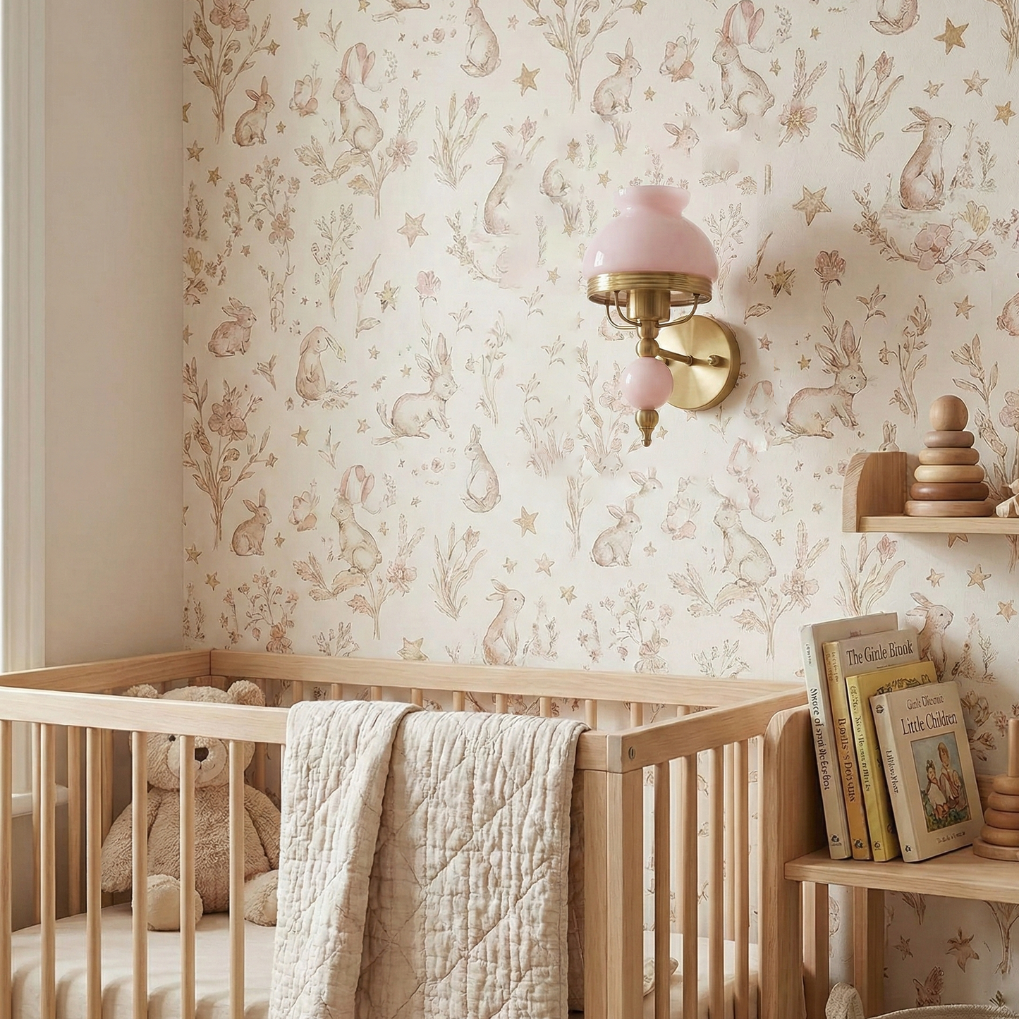 Amélie Retro Floral Wall Lamp with Glass Shade Design