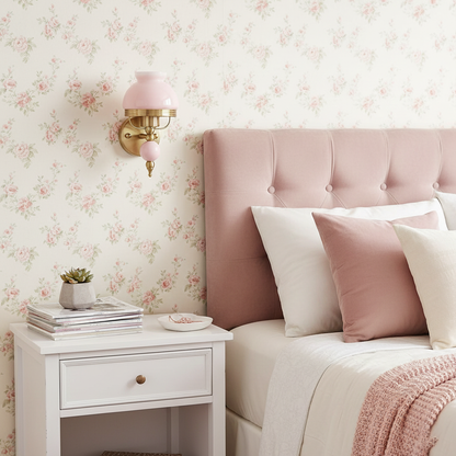 Amélie Retro Floral Wall Lamp with Glass Shade Design