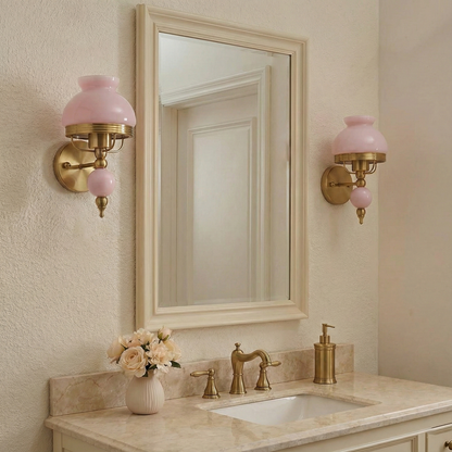 Amélie Retro Floral Wall Lamp with Glass Shade Design
