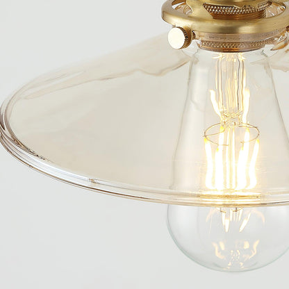 Amélie Retro Plug-in Wandlampe mit Walnuss- und Glasdesign