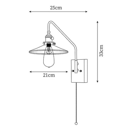 Amélie Retro Plug-in Wandlampe mit Walnuss- und Glasdesign