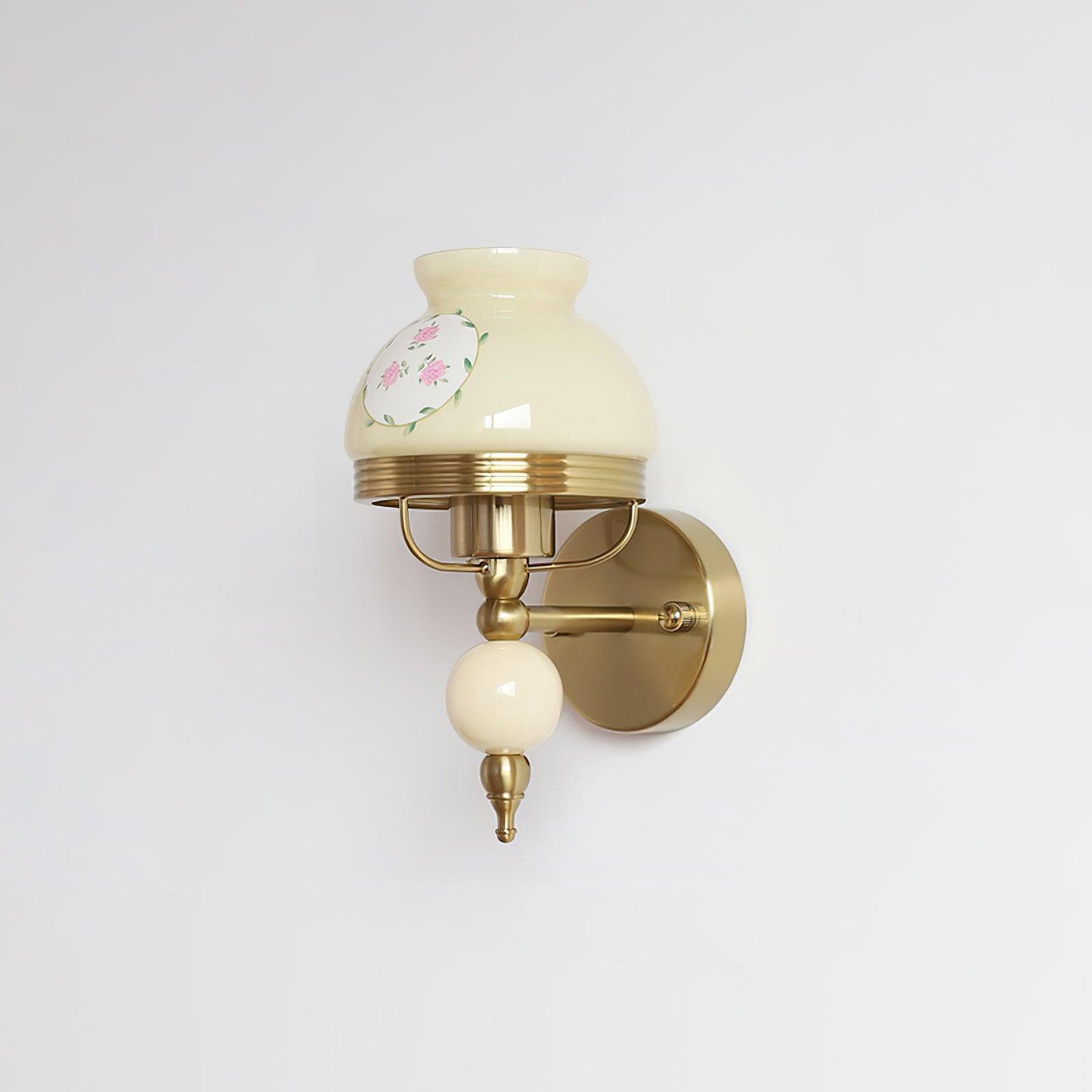 Amélie Retro Floral Wall Lamp with Glass Shade Design
