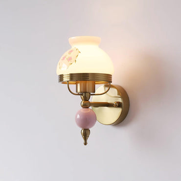 Retro-Wandlampe Amélie mit Glasschirmdesign