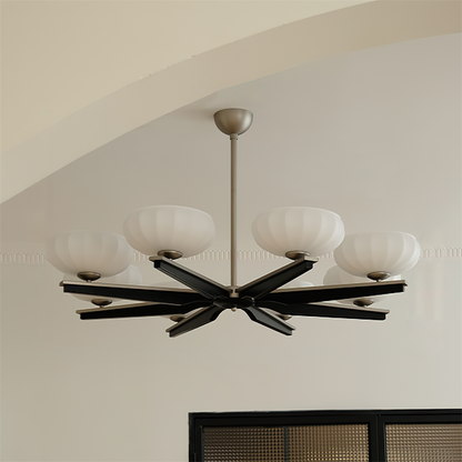 Camille Wood & Glass Modern Branch Chandelier