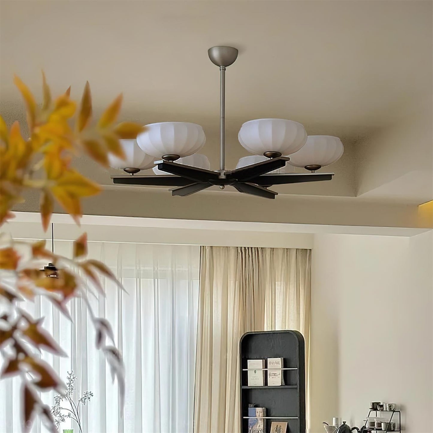 Camille Wood & Glass Modern Branch Chandelier