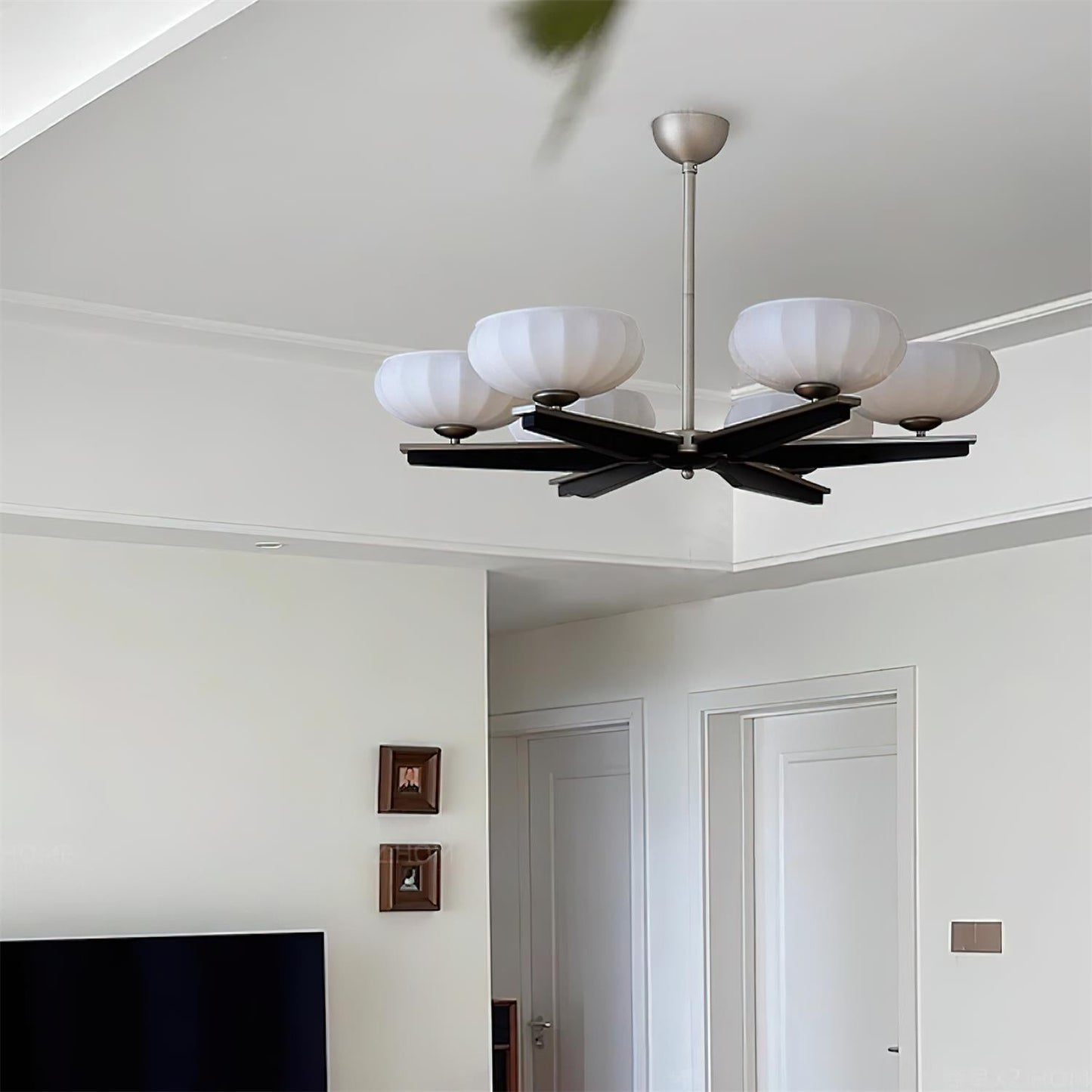 Camille Wood & Glass Modern Branch Chandelier