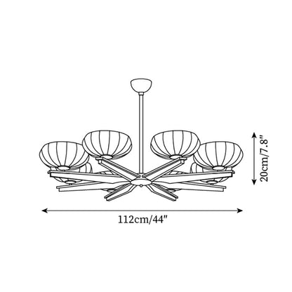 Camille Wood & Glass Modern Branch Chandelier