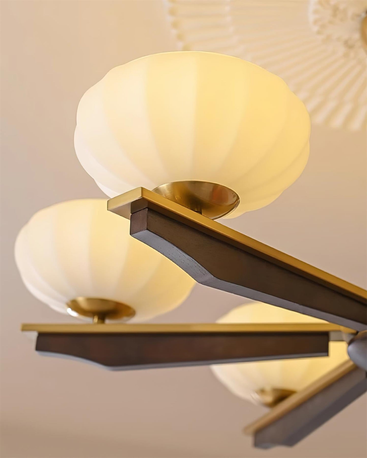 Camille Wood & Glass Modern Branch Chandelier