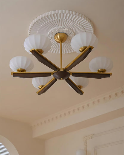 Camille Wood & Glass Modern Branch Chandelier