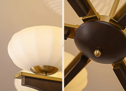 Camille Wood & Glass Modern Branch Chandelier