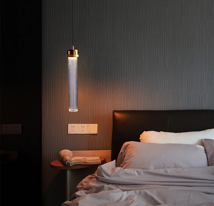 Isabelle Ripple Drop Gold Tube LED Pendant Light Modern Multi Head Fixture