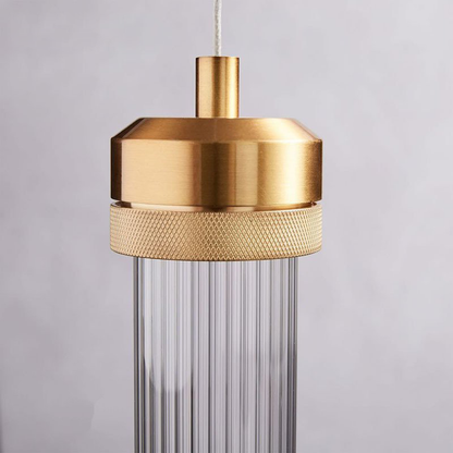 Isabelle Ripple Drop Gold Tube LED Pendant Light Modern Multi Head Fixture