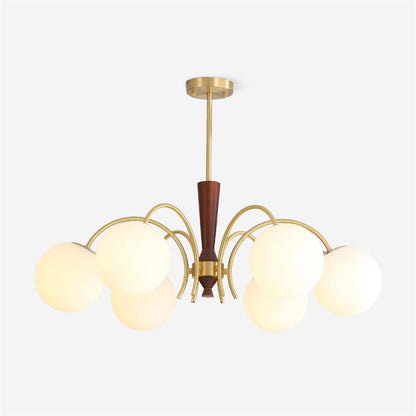 Élodie Rocky Wood & Glass Adjustable Chandelier