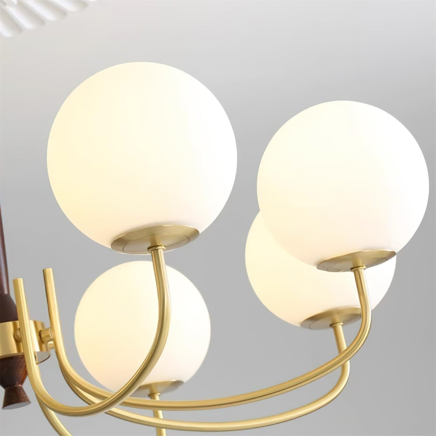 Élodie Rocky Wood & Glass Adjustable Chandelier