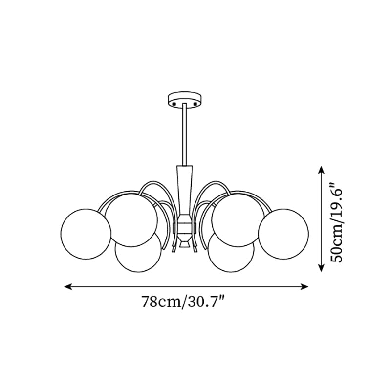 Élodie Rocky Wood & Glass Adjustable Chandelier