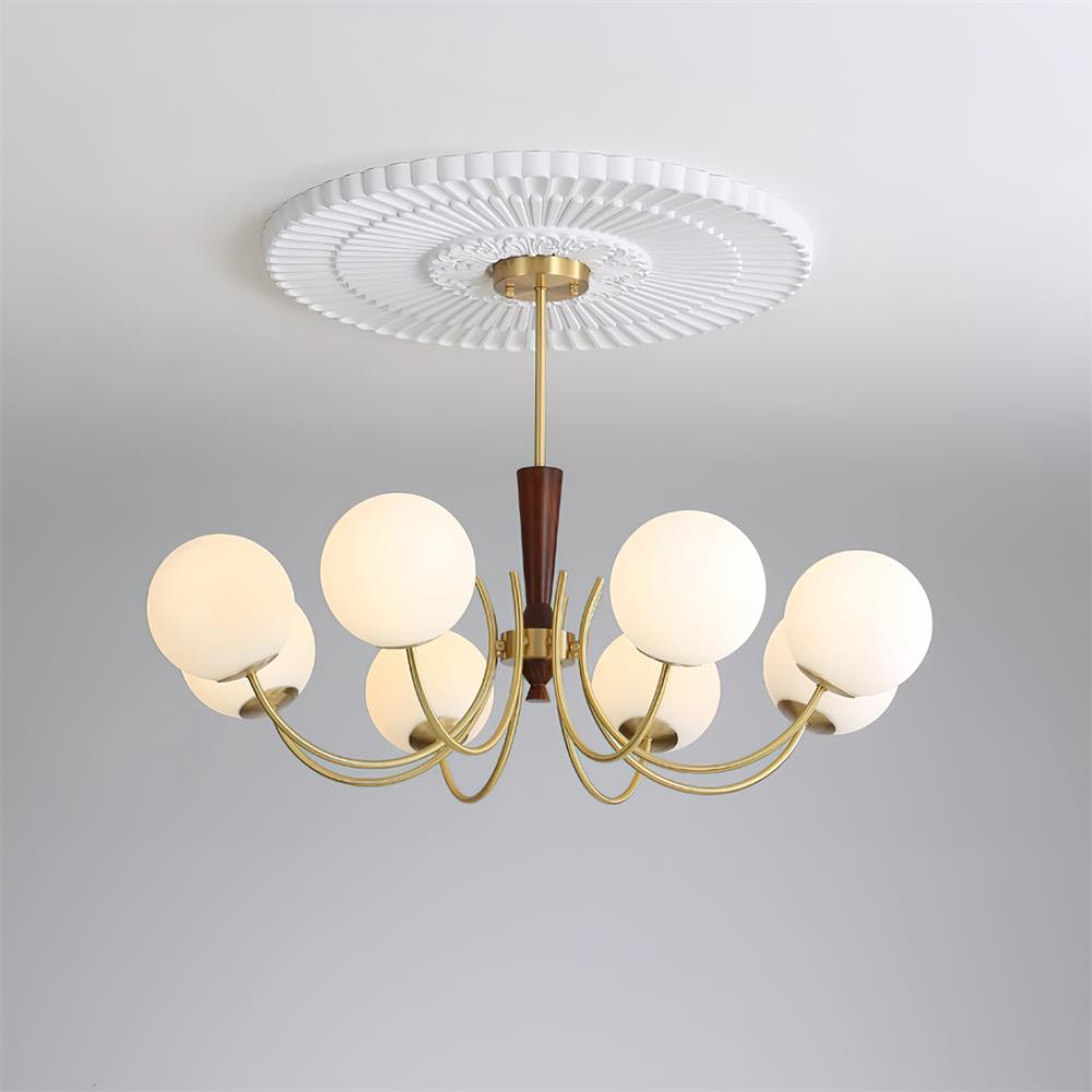 Élodie Rocky Wood & Glass Adjustable Chandelier